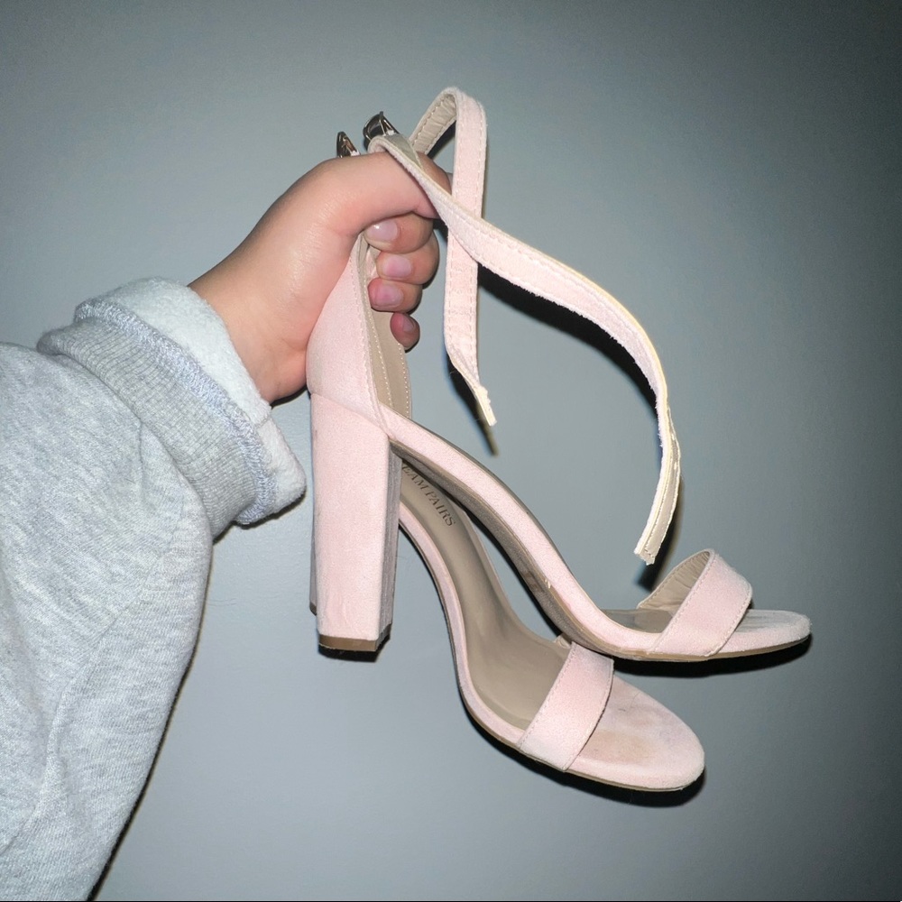 Baby Pink Suede Pumps/sandal heels SIZE 8
